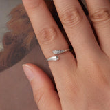 925 Sterling Silver Oxidized Pavé Setting CZ Ring