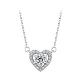 925 Sterling Silver Moissanite 0.5 Carat Necklace with CZ for Women