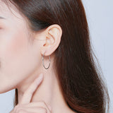 925 Sterling Silver Plated Platinum Earrings 3cm for Women