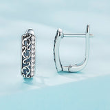 925 Sterling Silver Earrings with Pavé Setting CZ - 1.3m x 0.5m for Women