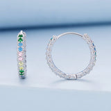 925 Sterling Silver Stud Earrings with CZ in Pavé Setting