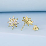 925 Sterling Silver Pavé Setting Gold Plated Earrings