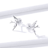 925 Sterling Silver Earrings 0.7*1.2cm for Women