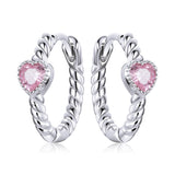 925 Sterling Silver CZ Earrings with Pavé Setting 1.3cm for Women