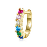 925 Sterling Silver Gold Plated Pavé Setting CZ Earrings for Women