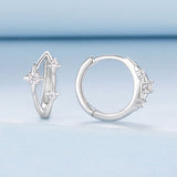 925 Sterling Silver Earrings with Pavé Setting CZ in White Gold for Women