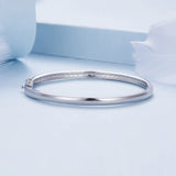 925 Silver & Platinum Pavé Setting CZ Bracelets, Size 17.0 mm for Women