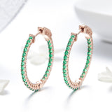 925 Sterling Silver Plated Rose Gold Pavé Setting CZ Earrings
