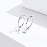 925 Sterling Silver Earrings 2.6x0.7cm for Women