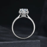 925 Sterling Silver Moissanite Ring 1ct Size 6 White Gold Plated for Women