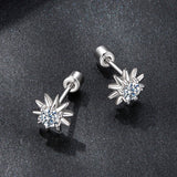 925 Sterling Silver Moissanite 0.10 Carat Earrings for Women - 0.7cm Size