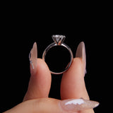 925 Sterling Silver Moissanite 1 Carat Ring Size 6