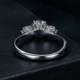 925 Sterling Silver Moissanite 6.5mm 1ct Ring, Size E for Women