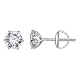 925 Sterling Silver 6.5mm Moissanite Earrings for Women