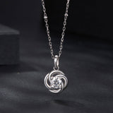 925 Sterling Silver 0.5 Carat Moissanite Necklace with White Gold Plating for Women