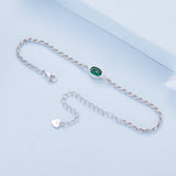 925 Sterling Silver Bracelet with CZ Pendants 150mm + 60mm Adjustable Size