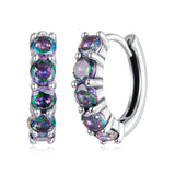 925 Sterling Silver Earrings with Pavé Setting CZ in Oxidized Finish for Women