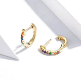 S925 Sterling Silver Earrings with CZ Pave Setting