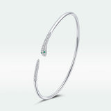 S925 Sterling Silver Bracelet with Pavé Setting CZ 6cm Diameter for Women