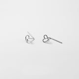 925 Sterling Silver Plated Platinum Earrings Love Size 0.4cm x 0.6cm for Women