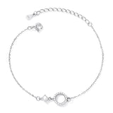 925 Sterling Silver Adjustable Bracelet with Pavé Set CZ for Women