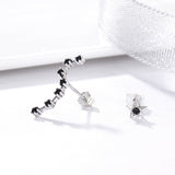 925 Sterling Silver Earrings with Pavé Setting CZ - 2.3cm Height