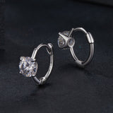 925 Sterling Silver & White Gold Plated 0.5 Carat Moissanite Earrings for Women
