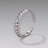 925 Sterling Silver + Plated White Gold 0.24cm Ring for Women