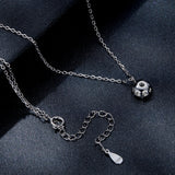 925 Sterling Silver Plated Platinum Moissanite Necklace 39+5cm for Women