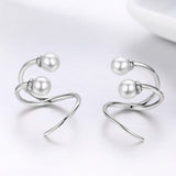 925 Sterling Silver Oxidized Earrings with Shell Pearl for Women
