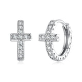 925 Sterling Silver Moissanite Earrings 1.3cm for Women
