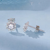 925 Sterling Silver White Gold Plated 0.7cm Pavé Set CZ Earrings for Women