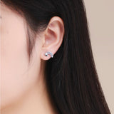 925 Sterling Silver Earrings with Pavé Setting CZ