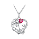 925 Sterling Silver Necklace with Pavé Setting CZ, 25x19mm Pendant, 400mm-450mm Length for Women
