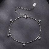 925 Sterling Silver & Moissanite Bracelet for Women - 15+6cm, Plated White Gold