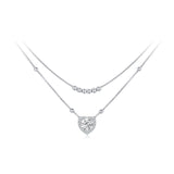 925 Sterling Silver 6.5mm Moissanite Necklace with Pavé Setting for Women