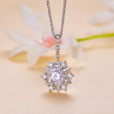 925 Sterling Silver Moissanite Necklace with Pavé Setting, 45cm, Platinum Plated, Women