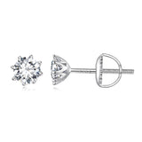 S925 Silver 0.5 Carat Moissanite Earrings 6.0mm for Women