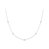 925 Sterling Silver White Gold Plated Adjustable Moissanite Necklace for Women