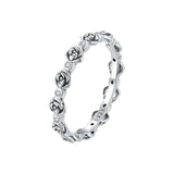 925 Sterling Silver Ring with Pavé Setting CZ - Size 6.0 - Oxidized Silver