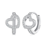 925 Sterling Silver Blue Pavé Setting CZ Earrings 12x8mm for Women
