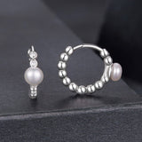 925 Sterling Silver White Gold Plated Moissanite & Pearl Earrings for Women