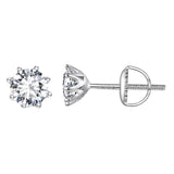 S925 Silver 0.5 Carat Moissanite Earrings 6.0mm for Women