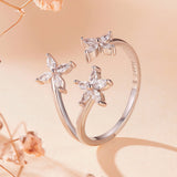 925 Sterling Silver Pavé Setting CZ White Gold Ring for Women