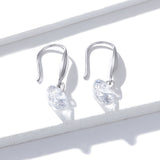 S925 Sterling Silver Earrings 2.6x0.8cm Plated Platinum with Pavé Setting CZ for Women