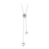 925 Sterling Silver 5mm Moissanite Necklace with Pavé Setting in White Gold, 450mm Length for Women