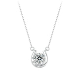 925 Sterling Silver Moissanite Necklace with Pavé Setting, 1 Carat, 400mm Length for Women