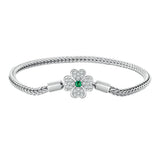 925 Sterling Silver Plated Platinum Bracelet with 3mm Rope for Women