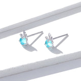 925 Sterling Silver Transparent Glass Earrings