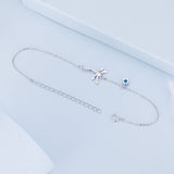 925 Sterling Silver 16.5cm+5cm Enamel Dragonfly Bracelet for Women